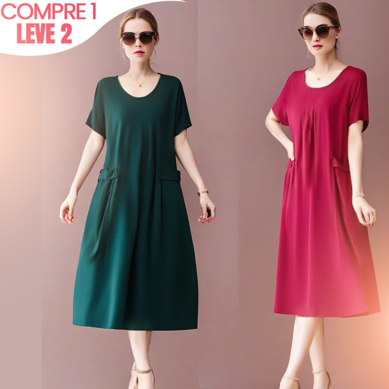 (Super Promo: Compre 1 e Leve 2) Vestido Mélane Super Soltinho com Bolsos / Elegância Descomplicada para o Calor!