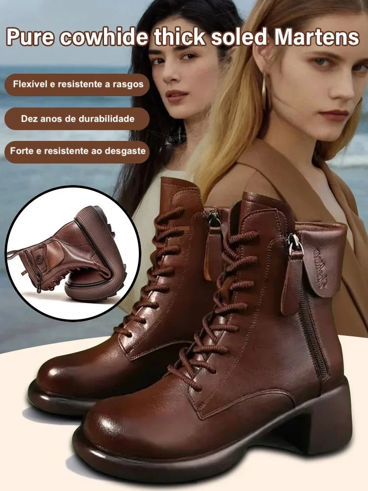 Botas Britânicas Vintage em Couro