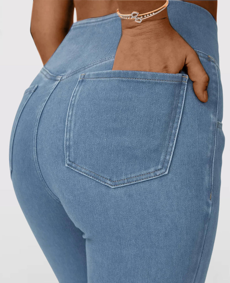 Calça Jeans de Cintura Alta Cruzada [ÚLTIMO DIA DE VENDA🔥]