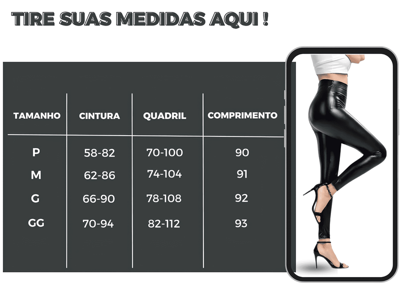 Calça Legging de couro Aveludada - VelvetSkin®